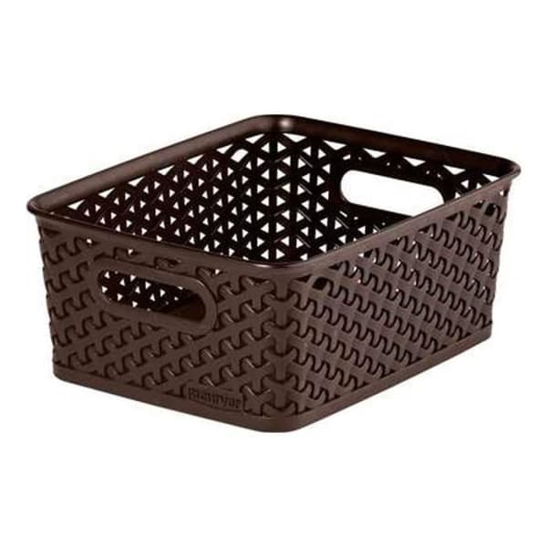 Curver My Style Rattan Polypropylen Förvaringskorg, 5 L, 25.5 x 19.6 x 10.2 cm, Mörkbrun - Choklad, EF505296