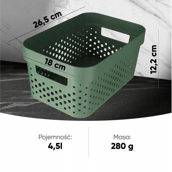 Panier Eco-CURVER 4,5L Grön Hållbar &amp; Mångsidig i Återvunnen Plast