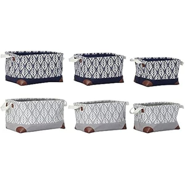 Korgset - DKD Home Decor - 3 delar - Polyester - Bladmönster - Flerfärgad