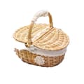 Miniatyrbild 1 av 2: Vävd Rattan Picknickkorg, Mångsidig Förvaring, Hantverksmässig Design,Liten, lorlight Gul Grå