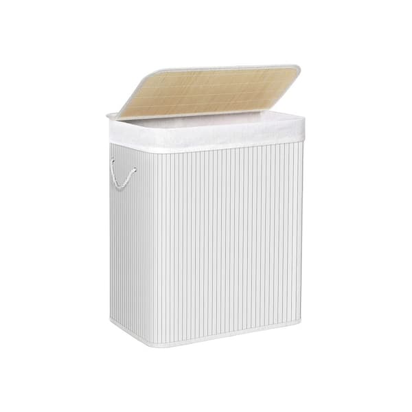 Bamboo Laundry Basket Valkoinen