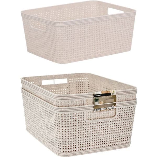 Panier - casier - corbeille - cube Förvaringslösningar Plastförvaringskorgar, 24,5 x 19 x 10 cm, 2 stycken.