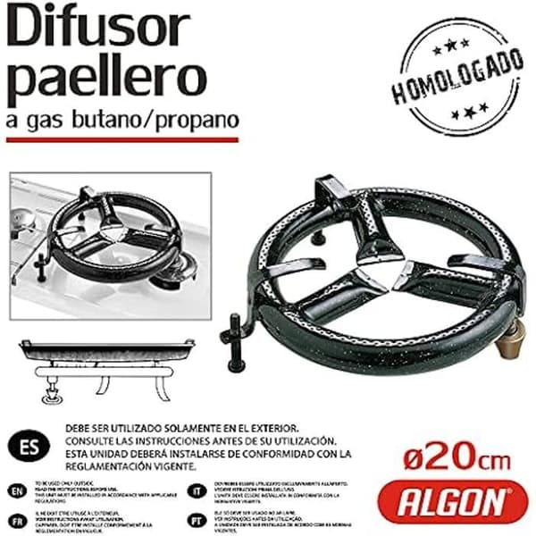 Flerfärgad emaljerad paellero diffusor 20 cm - ALGON - 109402
