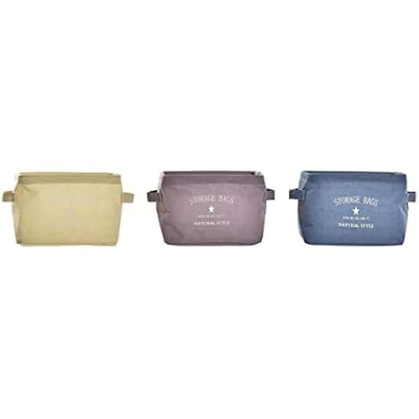 Korg - DKD HOME DECOR - Standard - Färger Gult, Blått och Granat - Tyg - 20x16x15 cm