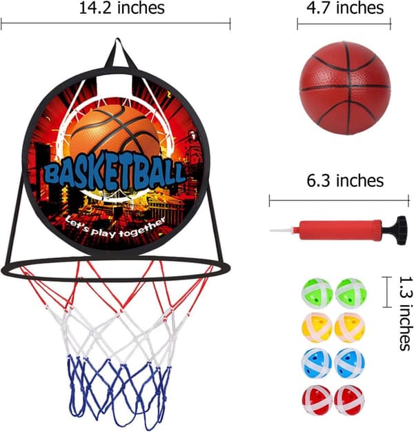 OBOSOE 2-i-1 Basketkorg och Darttavla för Barn – Sport & Utomhuslek, Födelsedagspresent