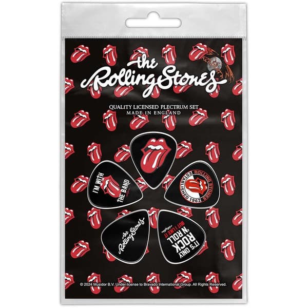 The Rolling Stones Tongue Plectrum (Pack of 5) Black/Red One Size