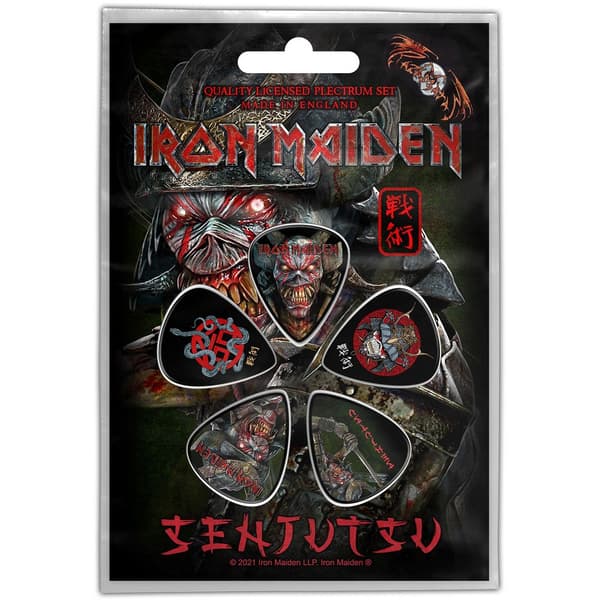 Iron Maiden Senjutsu Plectrum (pakke med 5) Black/Red/Grey One Size