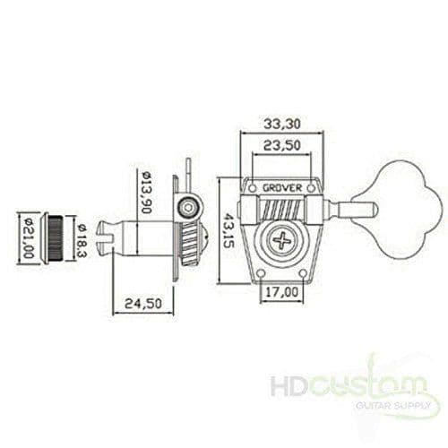 Grover 142C4 Set med 4 elektriska basmaskinhuvuden