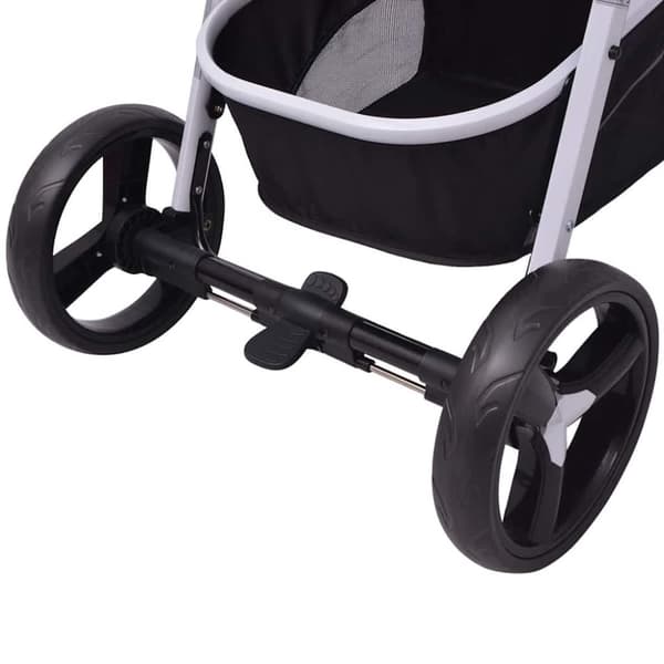vidaXL 3-i-1 Barnvagn aluminium grå och svart