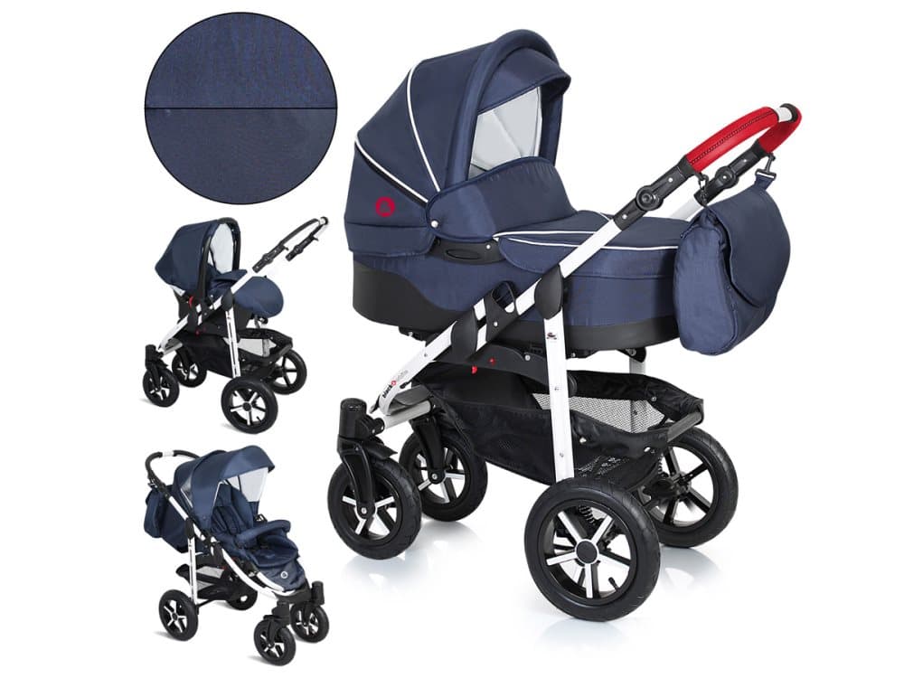 Black & White Barnvagn | Travel System - Portland Blue