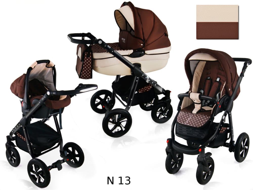 Nexxo Black 3 in 1 Barnvagn - Black/Brown