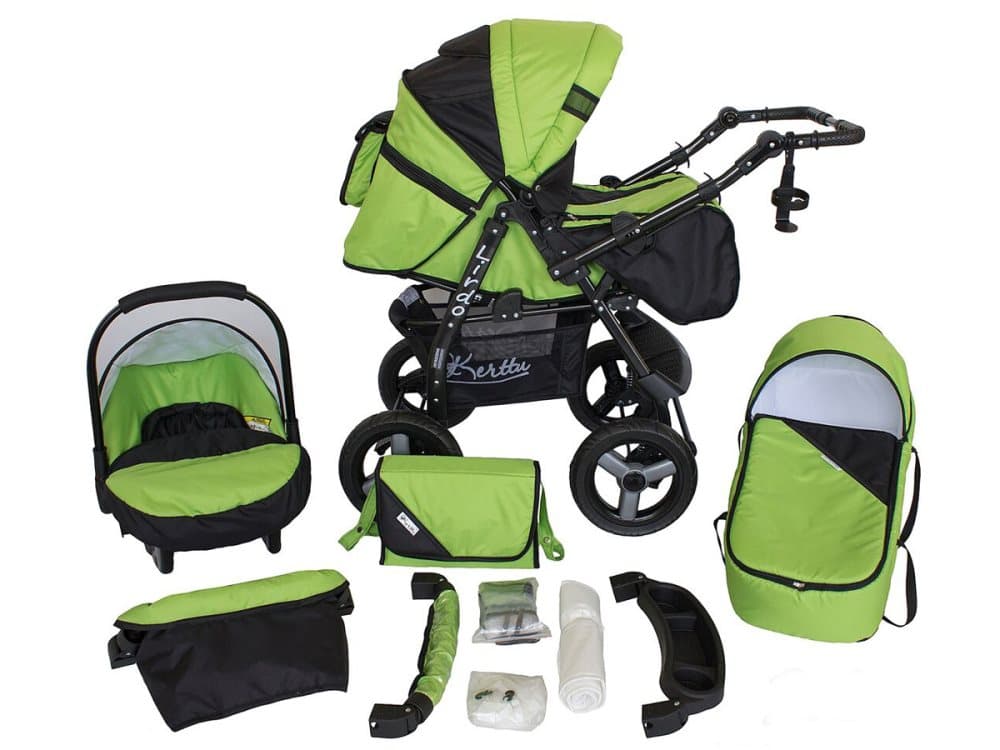 Lirdo Kombi 3 in 1 Barnvagn - Green/Black