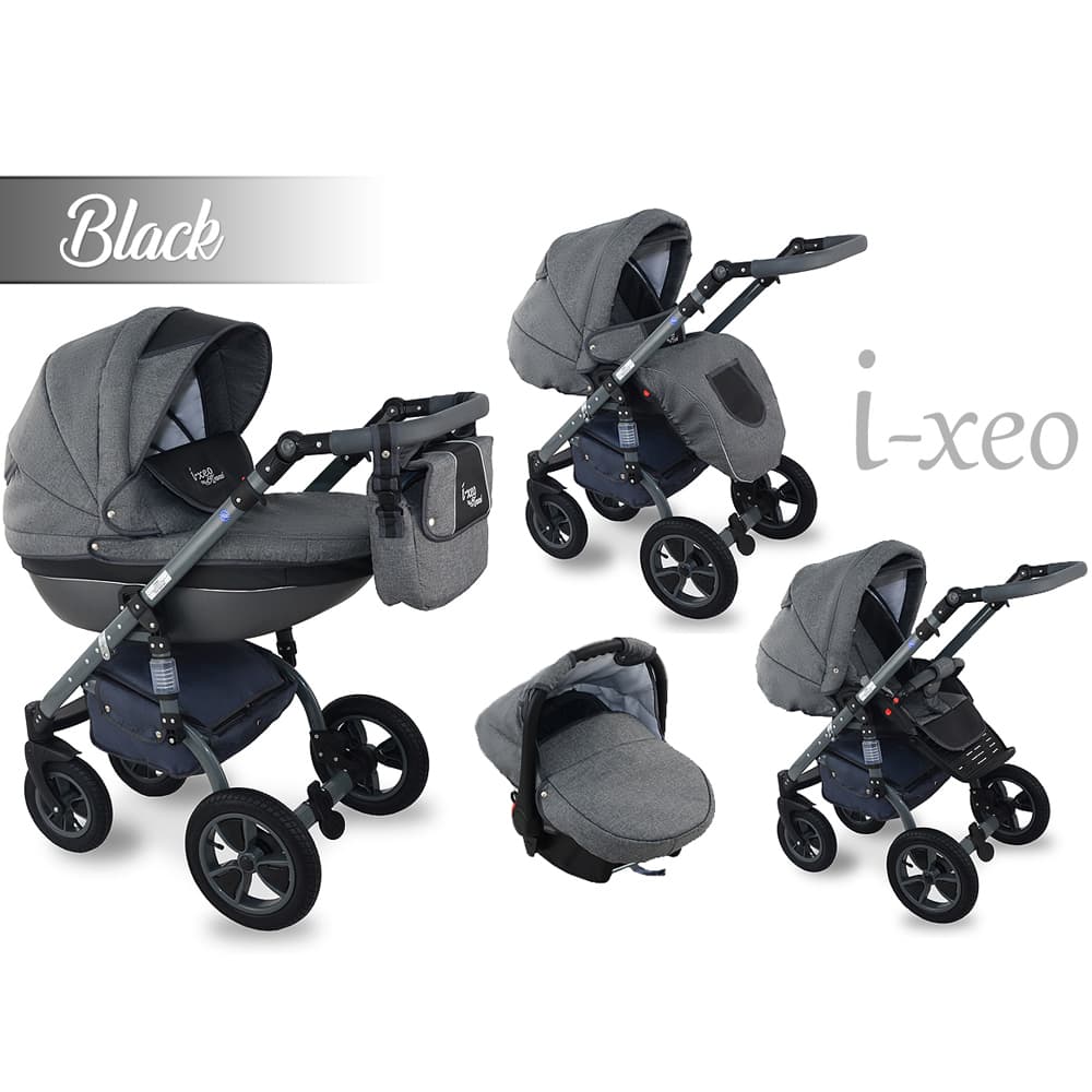 I-Xeo | Travel System Barnvagn - Black