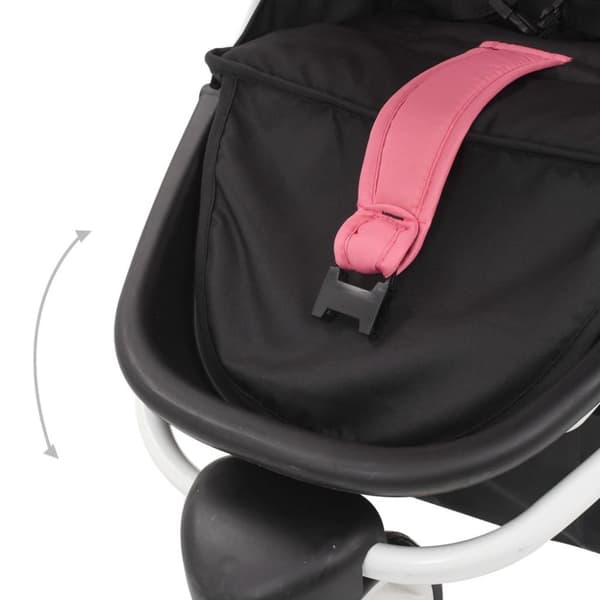 vidaXL Sittvagn 3 hjul rosa och svart