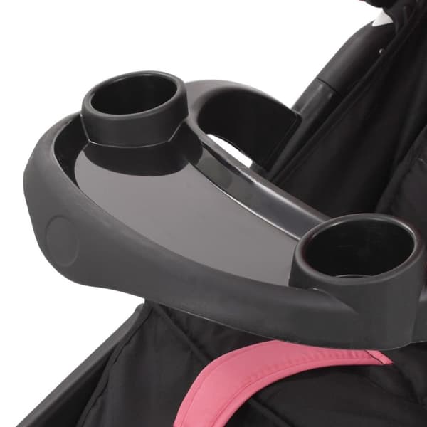 vidaXL Sittvagn 3 hjul rosa och svart