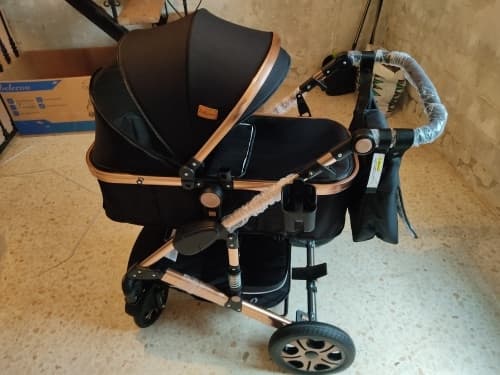 FinFlicka Combi klapvogn 3 i 1 Anti-shock luksus klapvogn - Sort