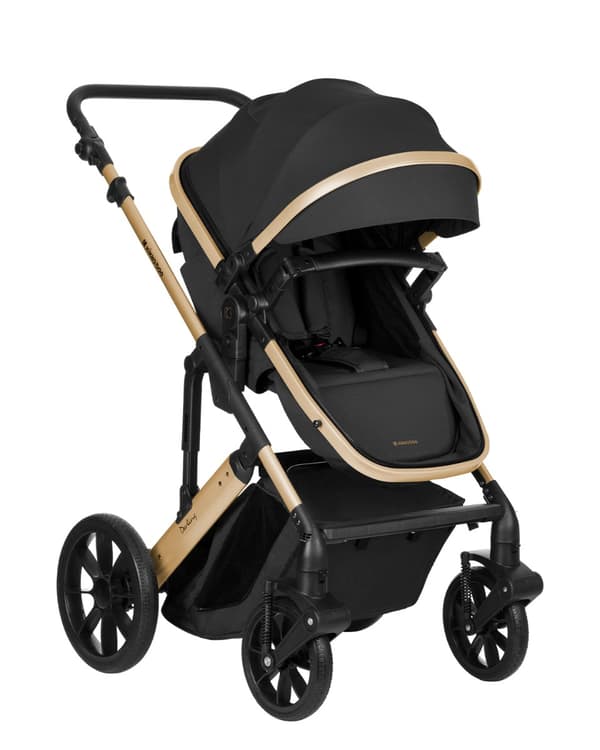 Kombivagn 3 i 1 Anti-chock Lyx Barnvagn - Svart