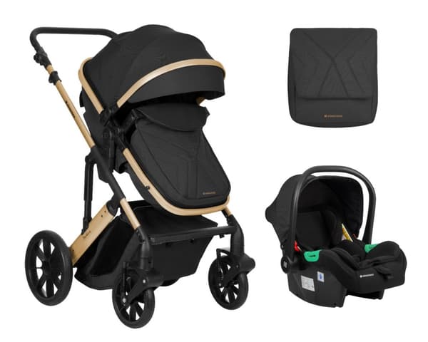 Kombivagn 3 i 1 Anti-chock Lyx Barnvagn - Svart