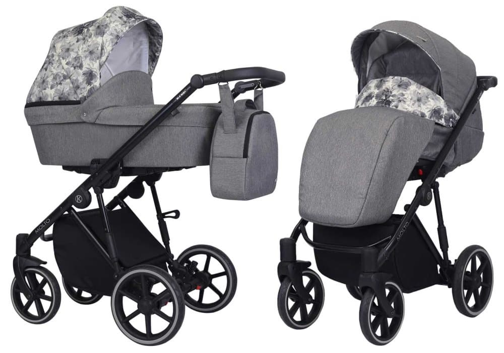 Molto Duo Barnvagn - Grey Blooms/Black
