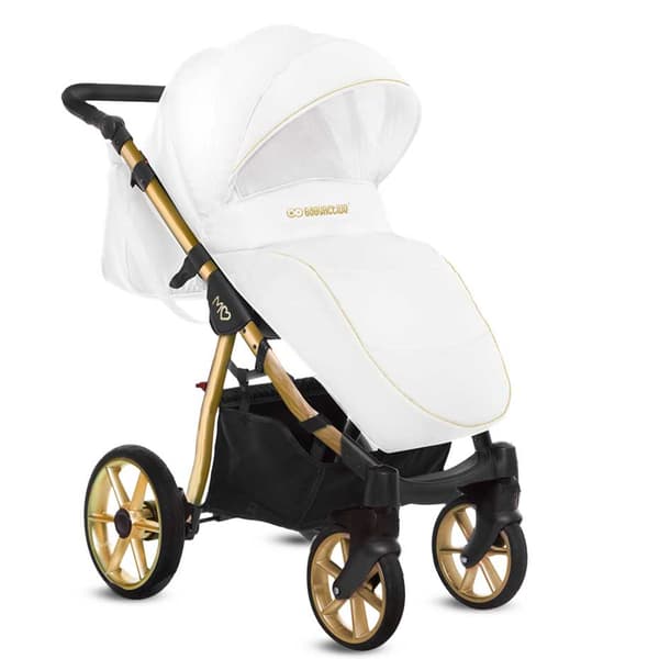 ​Mommy Glossy White Barnvagn - Gold