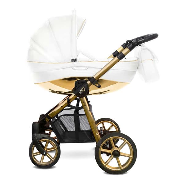 ​Mommy Glossy White Barnvagn - Gold