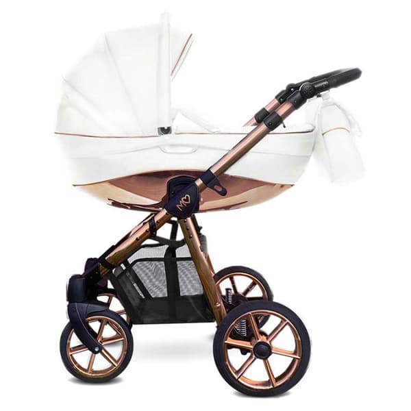 ​Mommy Glossy White Barnvagn - Rose Gold