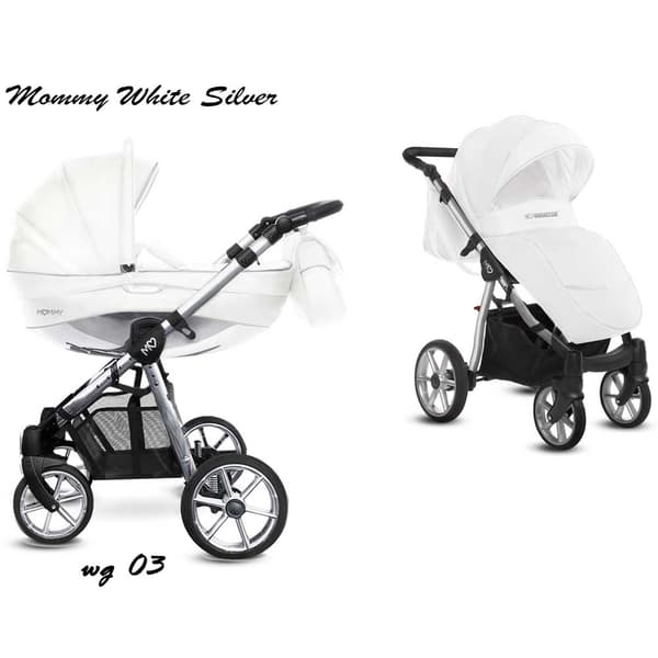 ​Mommy Glossy White Barnvagn - Silver