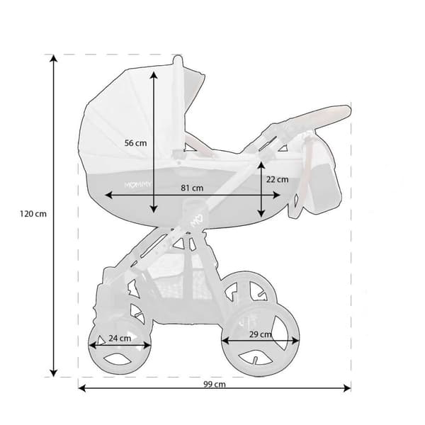 ​Mommy Glossy White Barnvagn - Space Gray