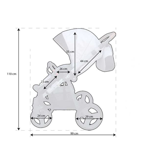 ​Mommy Glossy White Barnvagn - Space Gray