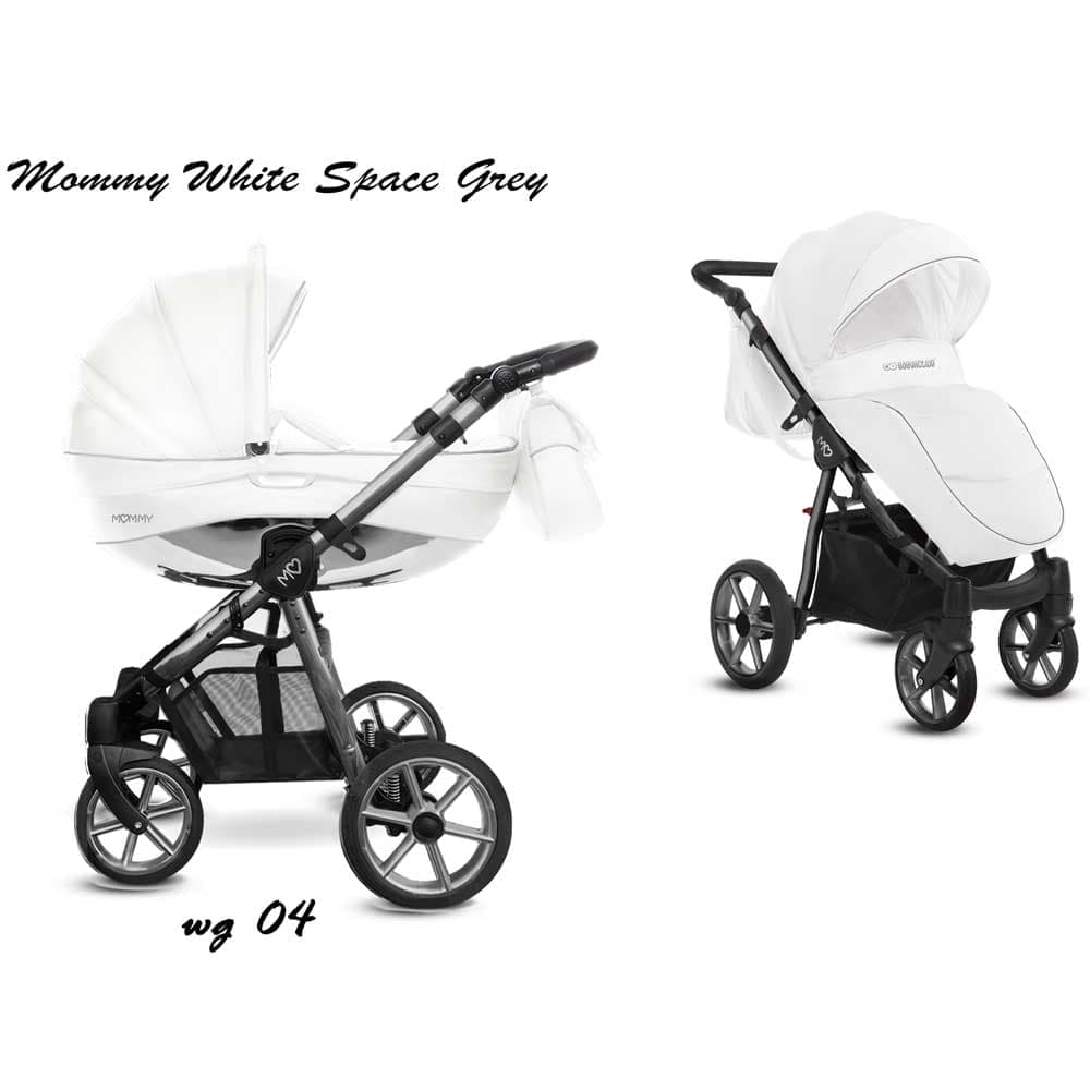 Mommy Glossy White Barnvagn - Space Gray