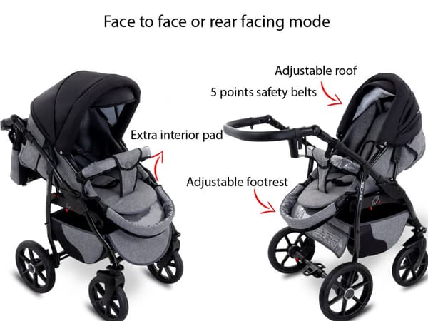 Yhdistelmävaunut 3-in-1 ElmaPram Boston