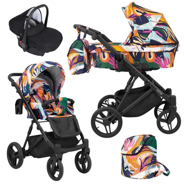 ​Lazzio Black 3-in-1 Travelsystem - Flowers