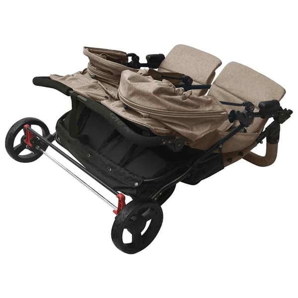 vidaXL Tvillingvagn taupe stål