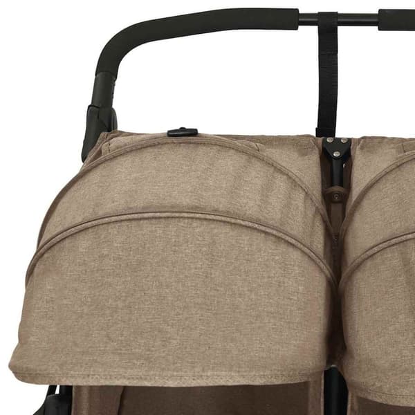 vidaXL Tvillingvagn taupe stål
