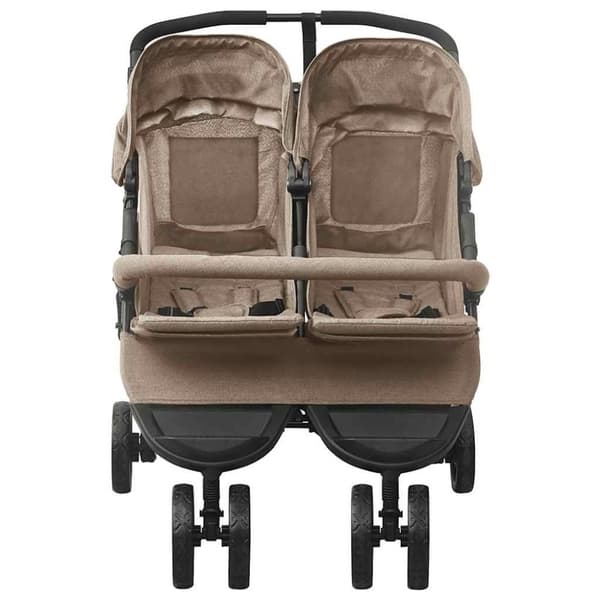vidaXL Tvillingvagn taupe stål