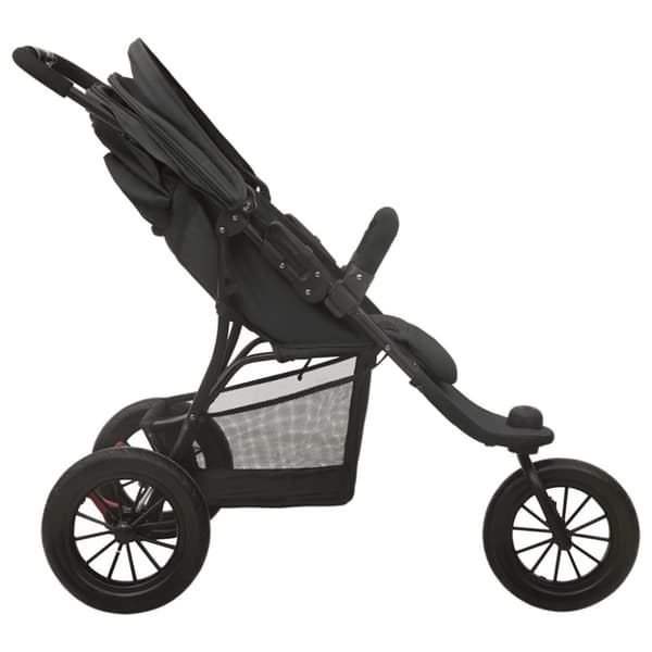 vidaXL Barnvagn antracit stål