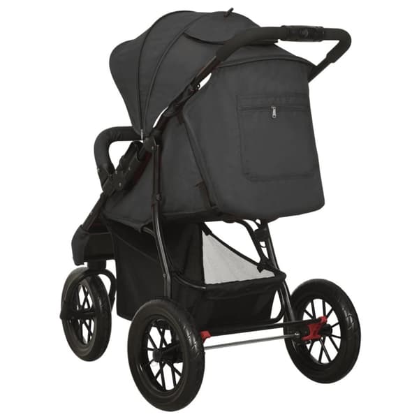 vidaXL Barnvagn antracit stål