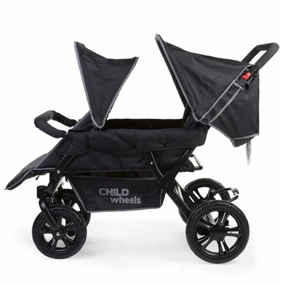 Childhome Syskonvagn För 4 Barn Svart Cwtb2
