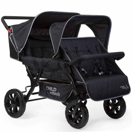 Childhome Syskonvagn För 4 Barn Svart Cwtb2
