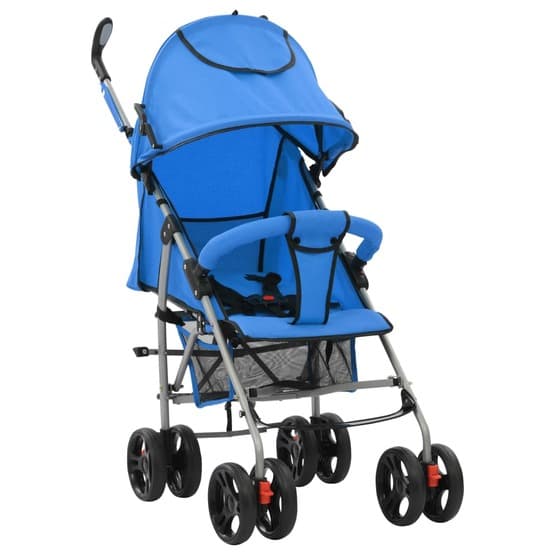 2-I-1 Barnvagn/Sittvagn Stål Blå