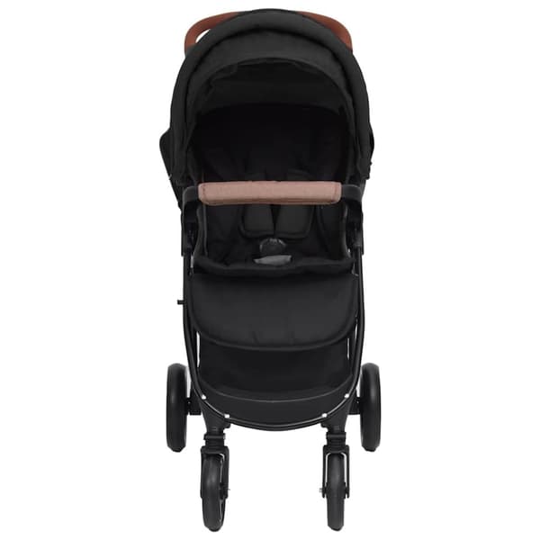 vidaXL Barnvagn 2-i-1 antracit stål