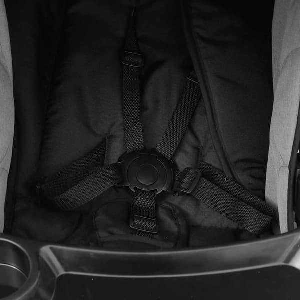 vidaXL Barnvagn 2-i-1 ljusgrå och svart stål