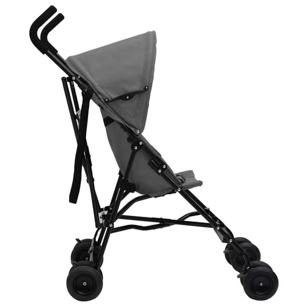 vidaXL Paraplyvagn ljusgrå och svart stål