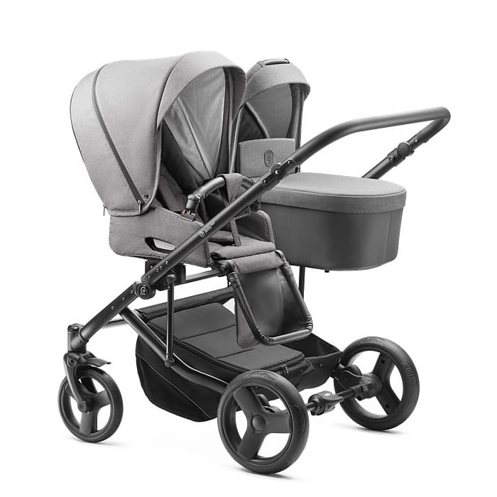 Syskonvagn Duo 1 liggdel 1 sittdel Black-Grey