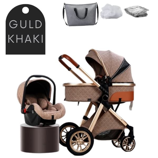 6 i 1  Beige: Ligg delen- sittdelen- bilbarnstol och mera