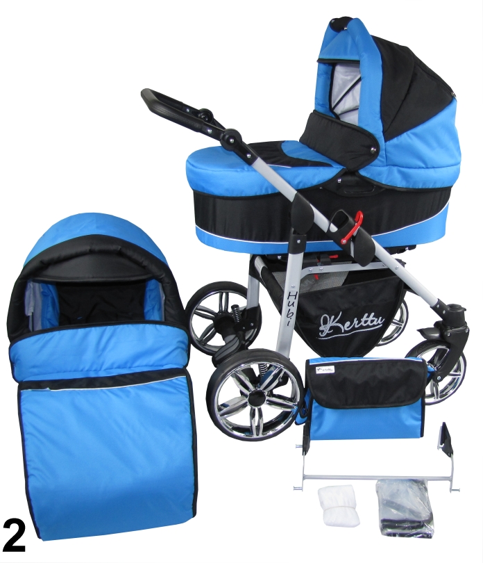 Hubi Duo Barnvagn - Black/Blue