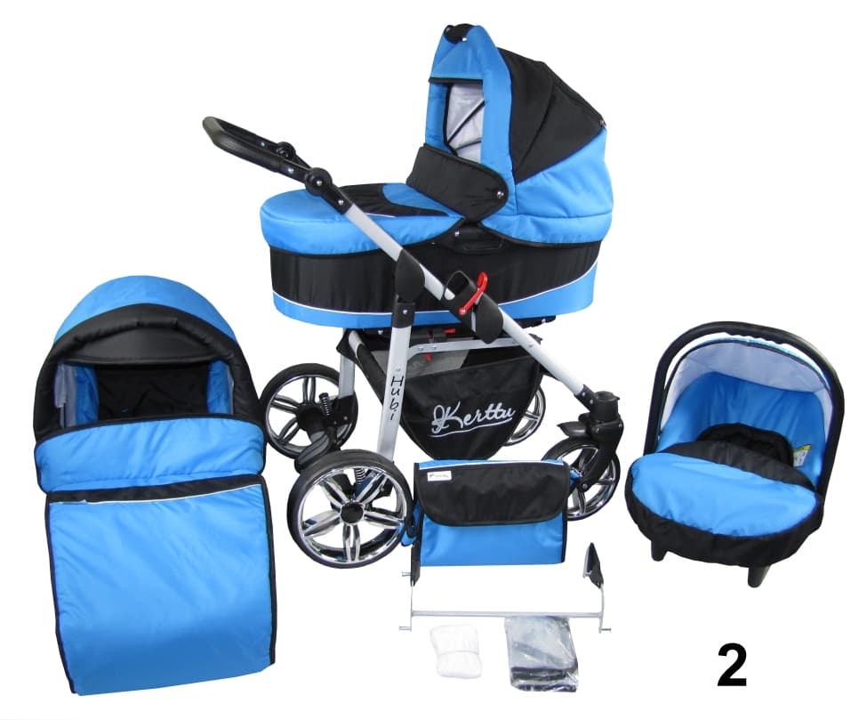 Hubi 3in1 Barnvagn - Black/Blue