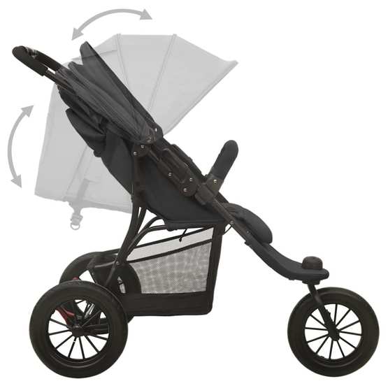 Barnvagn Antracit Stål