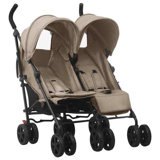 Tvillingvagn Taupe Stål - 3