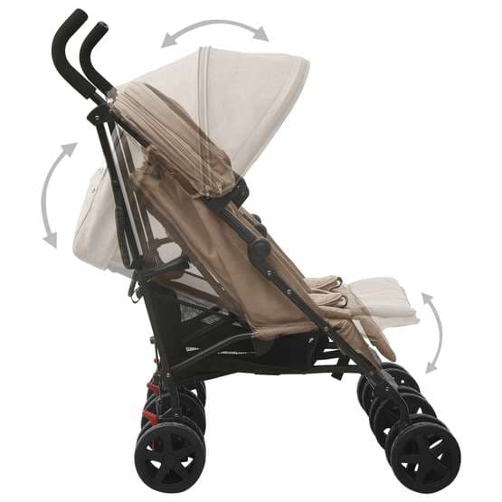 Tvillingvagn Taupe Stål - 3